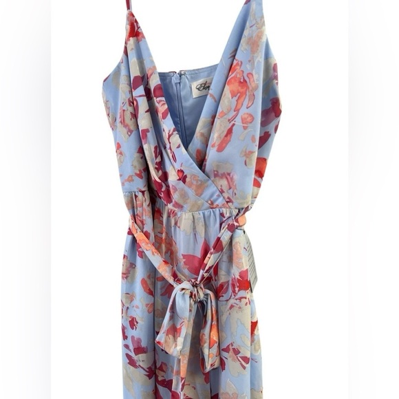 Eliza J floral asymmetrical formal blue and pink maxi dress - Picture 7 of 8